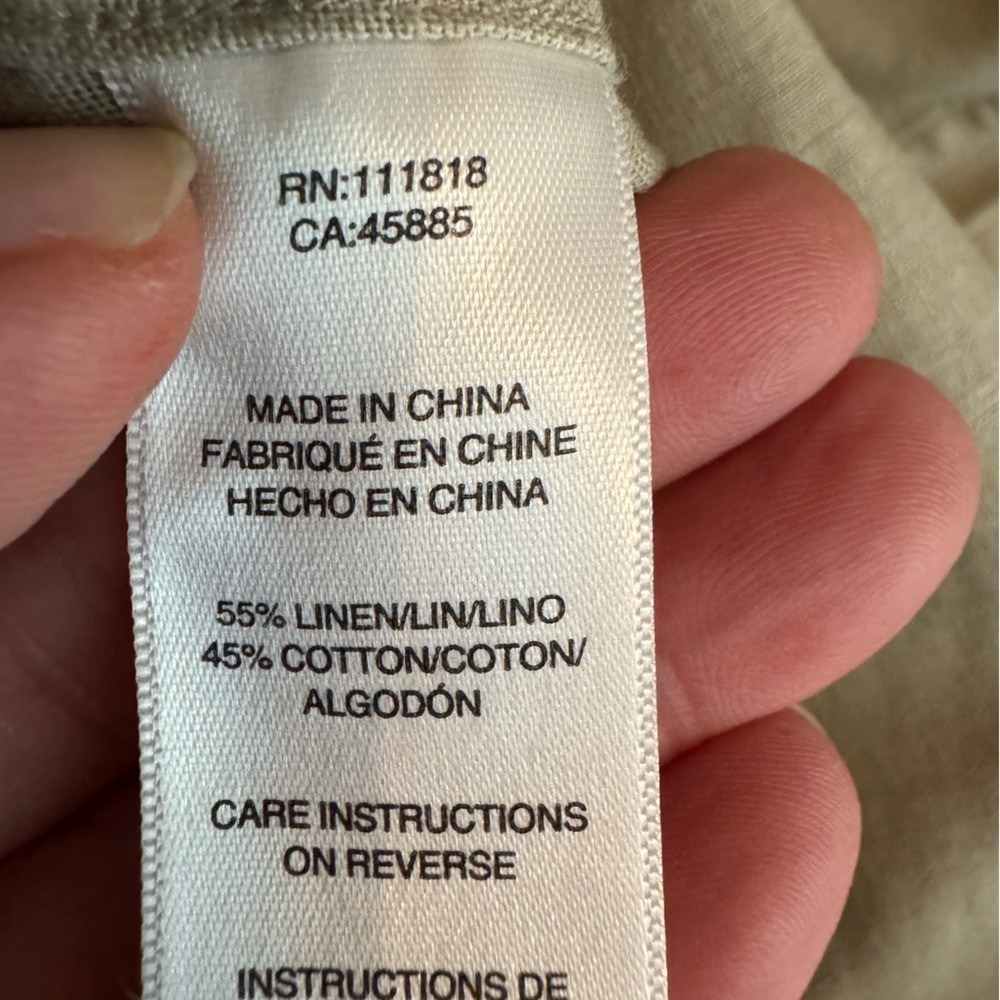 Michael Kors Mens Linen Cotton Safari Button Up Shirt Large Classic Staple - Picture 6 of 8